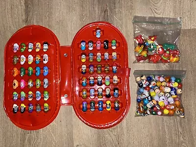 Mighty Beanz Lot Of 130 Beanz 11 Bean Bodz & Carrying Case • $65