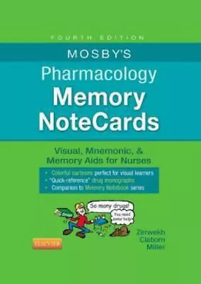 Mosby's Pharmacology Memory NoteCards: Visual Mnemonic And Memory Aids For Nur • $7.08