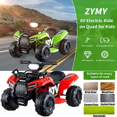 6V Kids Electric Ride On Car Toddler Quad Bike ATV For 18-36 Months Red Green • £67.99
