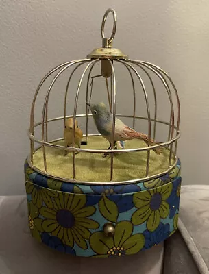 Vintage Singing Swinging Bird Cage Jewelry Music Box Trinket Drawer Love Story • $185
