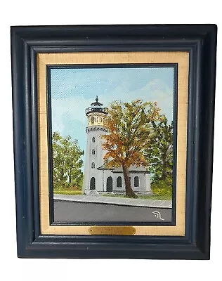Vintage 8 X 10 Oil On Canvas Painting Fort Niagara Lighthouse Signed  Framed • $149.99