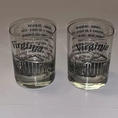 Pair Of Two Virginia Birthday Whiskey Glasses Tall • $15