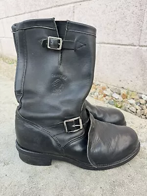 Chippewa Engineer Steel Toe Motorcycle Boots Men 10.5 E Black Leather 27853 VTG • $159.99