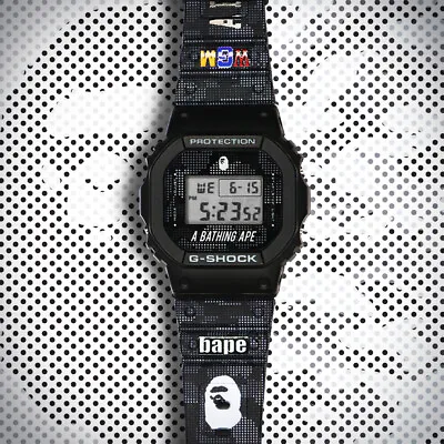 Customized Designed DW5600 Shock & Water Resistant WGM X BAPE G Shock Wristwatch • $174.90