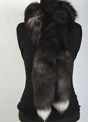 2001 Fur Boa From Scandinavian Silver Foxes Real Fox Fur Scarf Fur Stole Shawl • $179