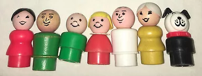 Vintage Fisher Price Little People Family Lot Mom Dad Boy Girl Doctor Lucky Dog • $27.99