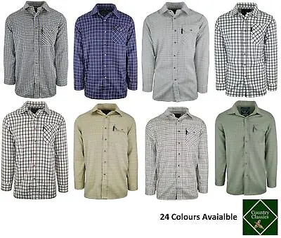 Country Classics Mens Long Sleeve Quality Check Shirt Cotton Work  26 Colours • £19.99