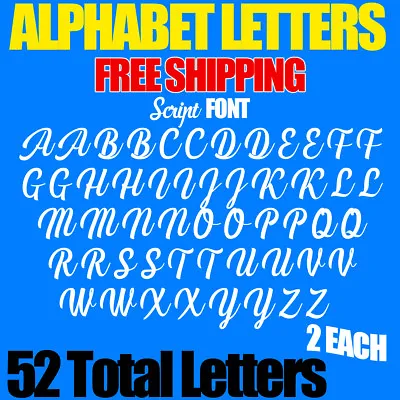 Alphabet Letters Decals SCRIPT FONT 1  To 5  FREE SHIP STICKERS PACK • $46.95