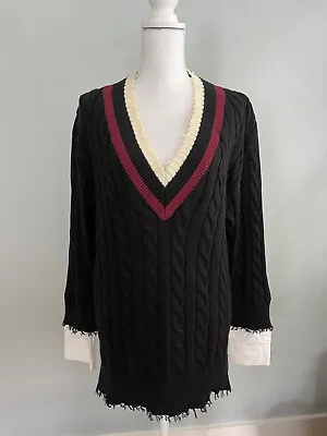 T By Alexander Wang Ribbed V Neck Sweater Dress Shirt Size M Medium • $35