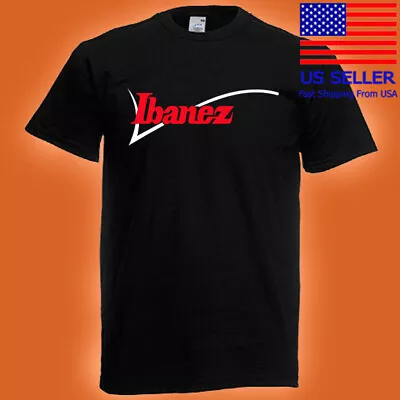 Ibanez Guitars Company Red Logo Men's Black T-Shirt Size S-5XL • $19.99