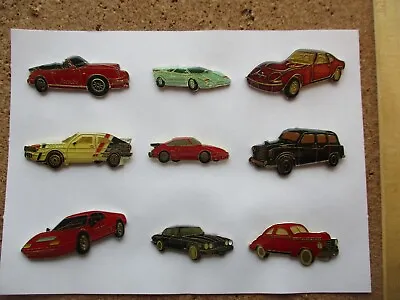 TRANSPORT SPORTS RACING CARS AUTOMOBILES TOURING MUSCLE RALLY PIN BADGE 99p EACH • £0.99