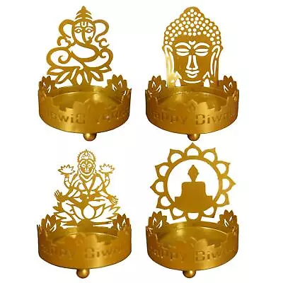 Retro Style Ghee Lamp Holder Ornaments Metal Buddha Oil Lamp Shadow Cup Candle • $22.17
