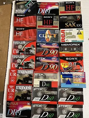 Sony Fuji Memorex Maxwell Tdk New Audio Cassette Tape Lot 38 New • $59.49