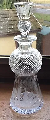 Edinburgh Crystal Thistle Pattern Wine Decanter • £100