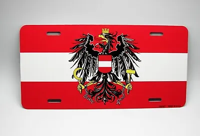 Austria Flag Metal Car License Plate. Black Imperial Eagle Austrian Flag • $14.95