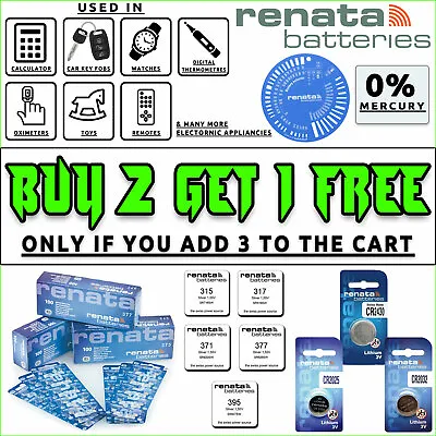 Renata Watch Batteries 321 364 371 377 386 Cr 2032 2430 All Size✨buy2 Get1 Free✨ • £2.45