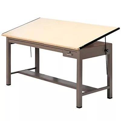 Mayline Charrette Drafting Table W/Tool & Plan Drawer & Detached TILT TOP • $199.99