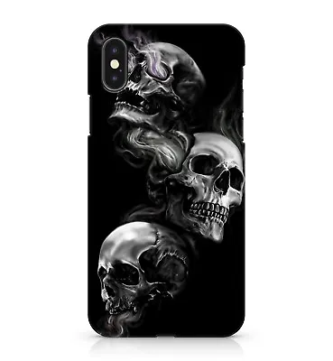 $19.15 • Buy Metallic Chrome Skull Faces Purple White Misty Smoke Phone Case Cover