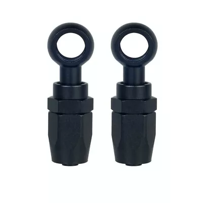 2Pcs AN6-6AN Hose End Swivel Fitting Adapter To Banjo 12MM Diameter Black • $9.99