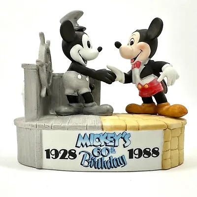 Walt Disney Steamboat Willie Mickeys's 60th Birthday 1928-1988 Figurine Statue • $30