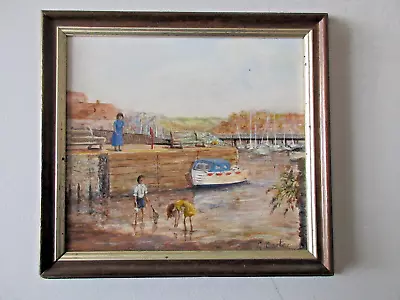 Original Oil Painting Seaside Harbour Scene By G. Carter • £45