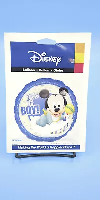 Disney It's A Boy Blue Baby Mickey Mouse Mylar Balloon 18  Party Shower NEW • $5.99