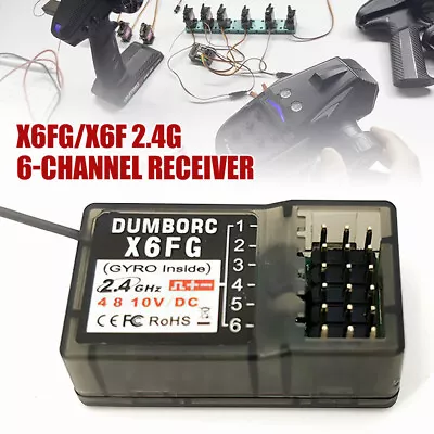 DUMBORC X6F X6FG 2.4G 6CH Radio Control System Receiver For RC X6 Transmitter UK • £10.99