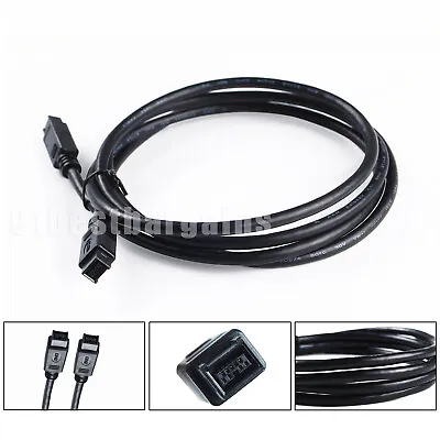 FireWire 800 9Pin Male To 9 Pin Male IEEE1394b Cable Cord ILINK PC Mac Black 6FT • $7.08