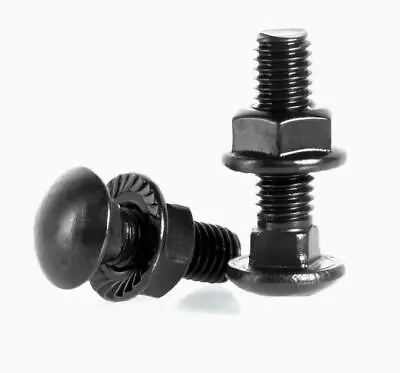 Lot Set Black M3- M12 STAINLESS STEEL A2 CARRIAGE BOLTS / CUP SQUARE COACH SCREW • £8.39