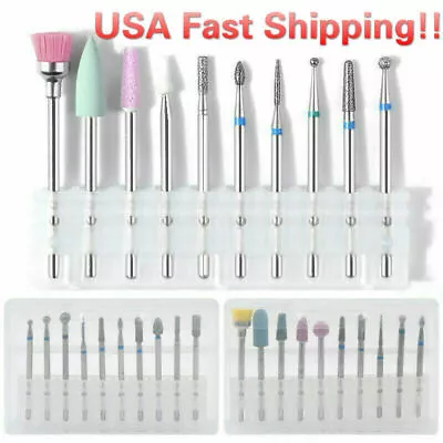 10/5pc Nail Art Grinding Drill Bits Electric Manicure Machine Diamond Bullet Bit • $6.99