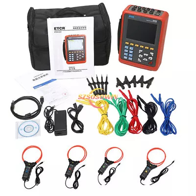 ETCR5000 Power Quality Analyzer 3 Phase Power Energy Meter + 4pcs Current Clamps • $1691.06