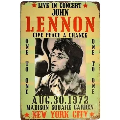 John Lennon Vintage Concert Metal Sign 70s Rock & Roll Poster Tin Sign 12x8 • $13.50