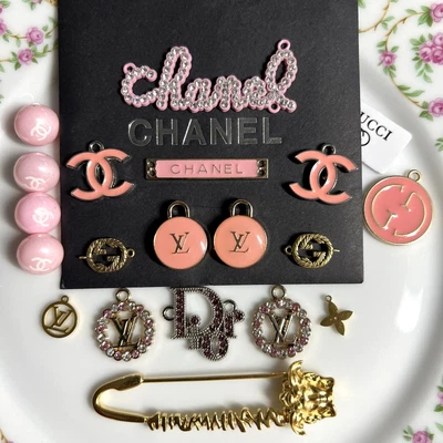 £198.15 • Buy GUCCI LV Chanel Versaceve Buttons Charm Earrings Zipper Pull Pendants Piercing