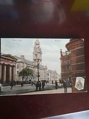 Old Postcard Town Hall Walsall (Coat Of Arms) • £7.50