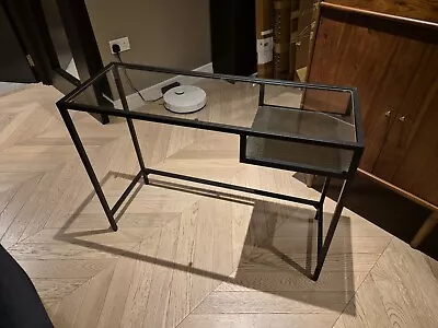 VITTSJÖ Table Black-brown/glass 100x36 Cm • £35