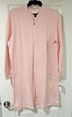 £45.88 • Buy Miss Elaine Zip Front Jaquard Robe Size Large Blush 