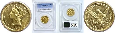 1858-D $5 Gold Coin PCGS MS-61 • $21194.70