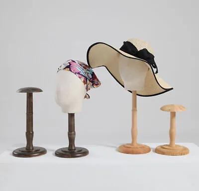 Vintage Wood Mannequin Hat Holder Stand Display Rack For Block Shop 3 Colour • $34.31
