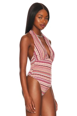 £19.50 • Buy Free People Retro Babe Striped Bodysuit Halter Neck Size L BNWT