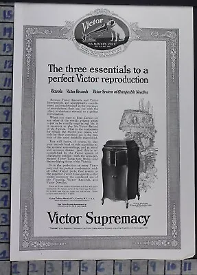 1918 Victor Victrola Phonograph Cabinet Music Dance Sing Vintage Art Ad  Bx47 • $21.95