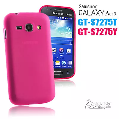 Pink Matte Gel Case For Samsung Galaxy ACE 3 S7275 T 7275 Y Jelly Soft Cover +SG • £3.12