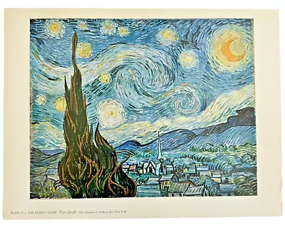 Starry Night VAN GOGH Plate 25 Metropolitan Seminars 9x13 In. • $19.99