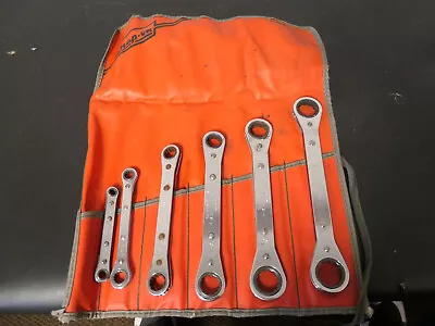 Snap-On C-62B Gear Standard 6 Wrench Set 1/4 - 7/8”. Double Ended Ratchet • $79