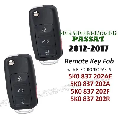 2x NBG010180T For VW Volkswagen Passat CC 2012-2017 Flip Keyless Remote Key Fob • $28.39