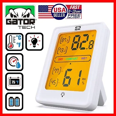 Digital LCD Indoor Thermometer Hygrometer Room Humidity Meter Magnetic Backlit • $10.95