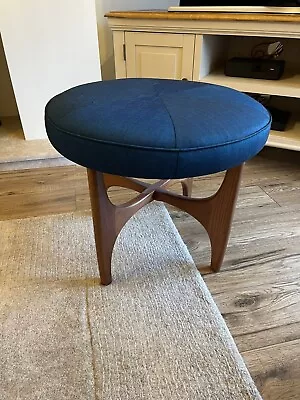 Mid Century Retro Vintage G Plan Gplan By Kofod Larsen Teak Round Stool Ottoman • £120