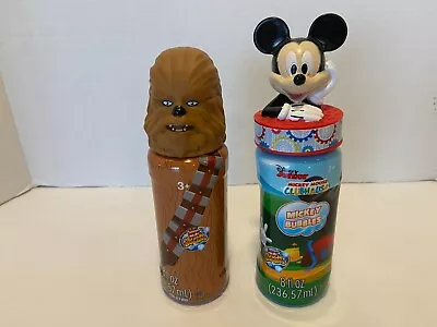 Miracle Bubbles Mickey Mouse & Chewbacca Anti Renversement 2 Bottles New • $5.50