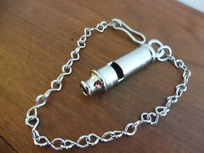 Found Early The Metropolitan Police Design Chrome  Whistle And Chain • £3.99