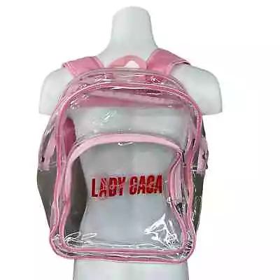 LADY GAGA Joanne VIP PINK Backpack See Through PVC BAG World Concert Tour • £33.25