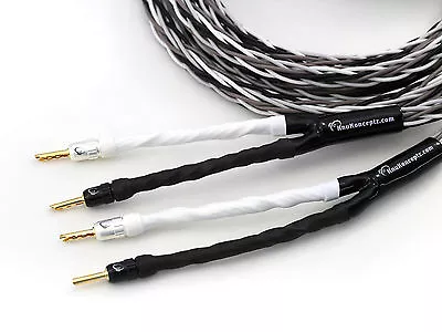 KnuKonceptz Krux Interlaced Braided 8 Gauge Speaker Cable 8' Pair W Banana Plugs • $89.99